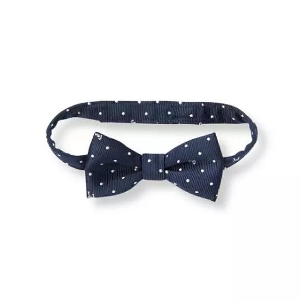 Janie and Jack Boys Navy Blue Polka Dot Bow Tie Adjustable Neck Strap Formal